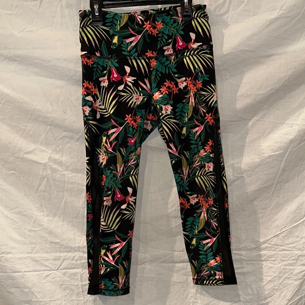 Old Navy Tropical Print Kids Leggings - Black and Green